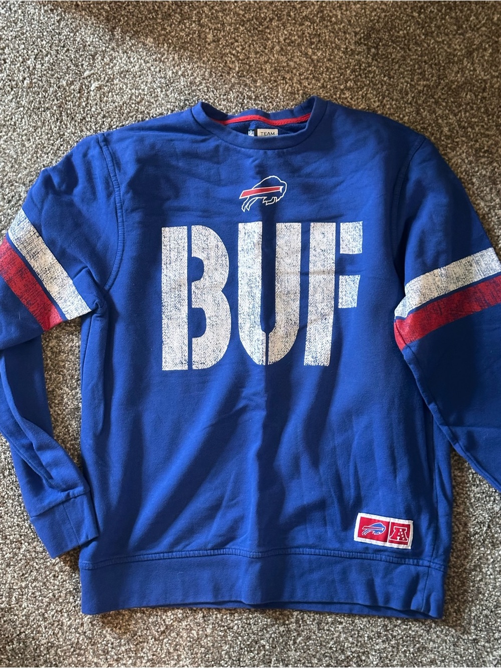 Target Blue Buffalo 'BUF' Crewneck Sweatshirt with Red & White Accents